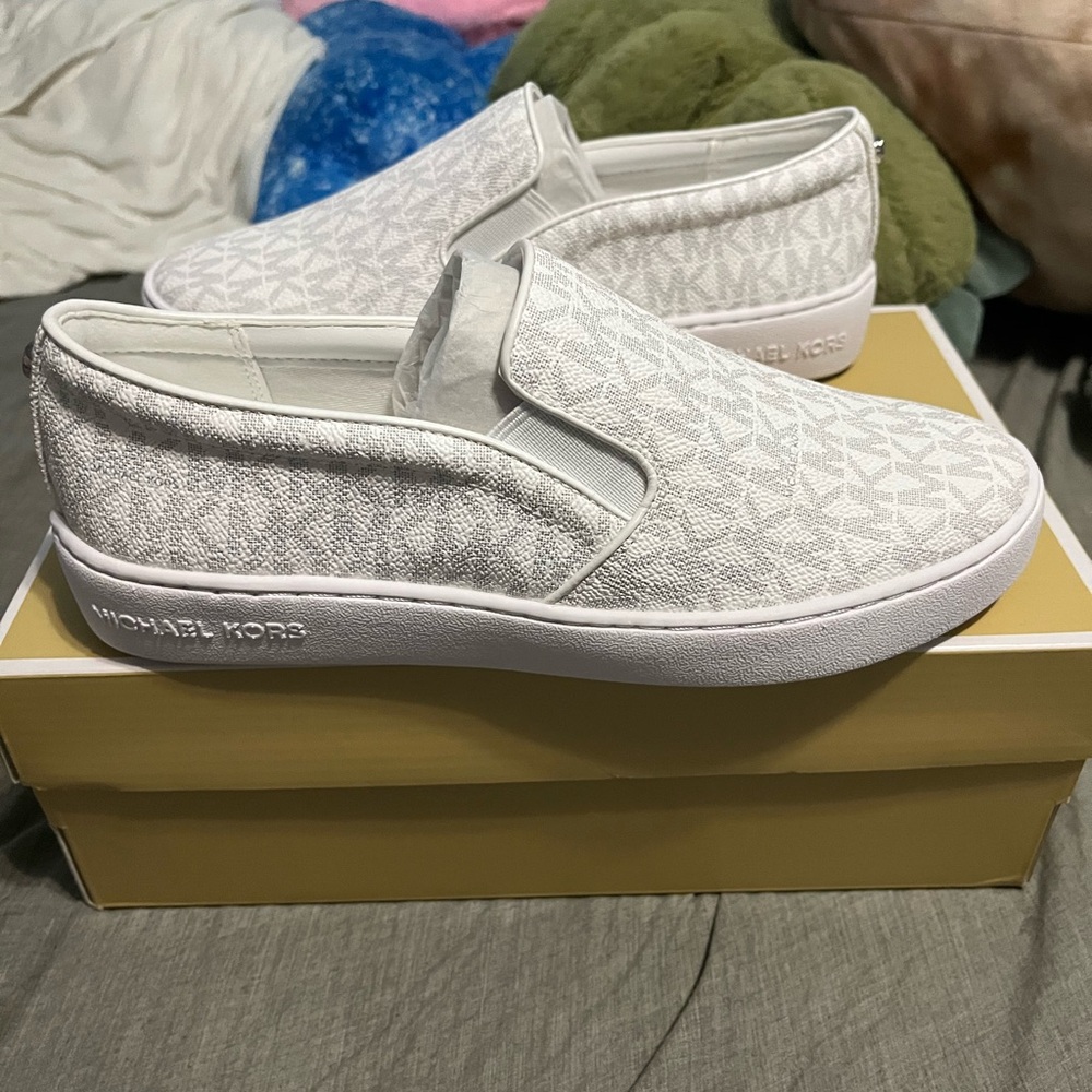 Michael Kors Bright White Keaton Slip-On Shoes